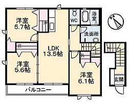 ガーデンヴィラSAKURA　A棟 2階3LDKの間取り