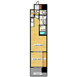 アーバイン比治山（旧：ヴィラ博丈比治山） 12階1LDKの間取り