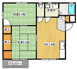 フレグランス・マニス 2DKの間取図画像
