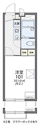 レオパレス江波東一丁目 2階1Kの間取り