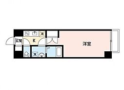 リラックス三篠町ビル 6階1Kの間取り