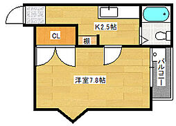 エステート9大州 1Kの間取図画像
