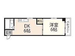 第三山本ビル 1DKの間取図画像