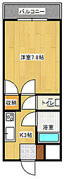 サンシャイン酒楽 1Kの間取図画像