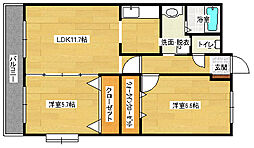 パストラル大町 2LDKの間取図画像