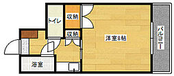 ハーモニー光町 1Kの間取図画像