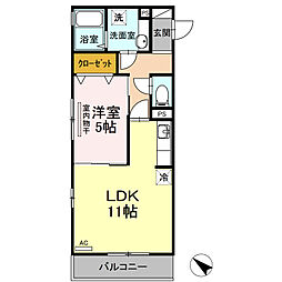 ベーレ 1LDKの間取図画像
