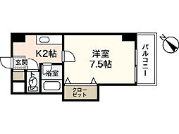 サンコーポ横川 1Kの間取図画像