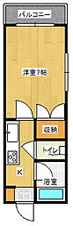 ベルパッソ三篠 1Kの間取図画像