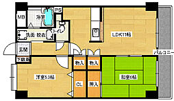 第1柴田マンション 2LDKの間取図画像