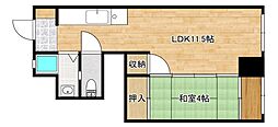 第一津広ビル 1LDKの間取図画像