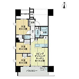 ザ・ライオンズ横川 3LDKの間取図画像