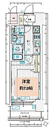 エステムコート広島国泰寺 1Kの間取図画像