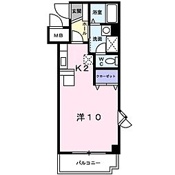 サンリット 1Kの間取図画像