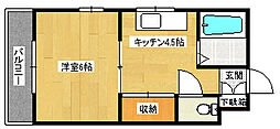 Kフロントビル 1Kの間取図画像