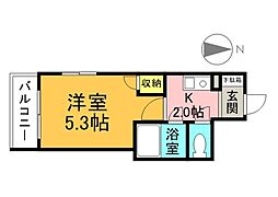 HFTビル 1Kの間取図画像