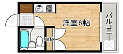 NODACO宇品神田 ワンルームの間取図画像