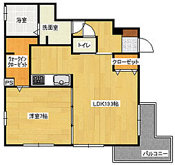 クレインコート 1LDKの間取図画像