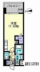 パークフラッツ土橋 1Kの間取図画像