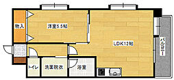 アヴニール五軒屋 1LDKの間取図画像