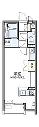 レオネクストサツキ荘 ワンルームの間取図画像