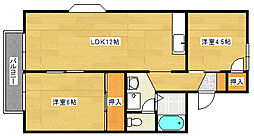セジュール庚午A 2LDKの間取図画像
