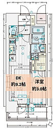 エステムコート広島国泰寺 1DKの間取図画像