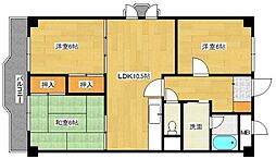 アームズ皆実 3LDKの間取図画像