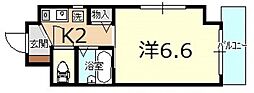 スカイハイツ中央 1Kの間取図画像