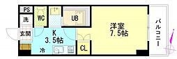 アトラクティブハイム 1Kの間取図画像