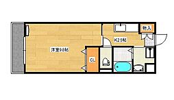 ラフォーレ西観音 1Kの間取図画像