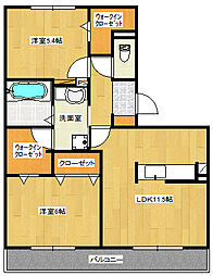 ココハウス高須壱番館 2LDKの間取図画像