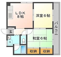 MTビル 2LDKの間取図画像
