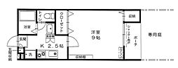 ポールスター高田 1Kの間取図画像