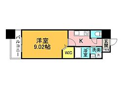 グラヴィスコート加古町 1Kの間取図画像