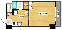 トレゾール東原 1Kの間取図画像
