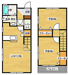 ピュア・ライフ・エム 2LDKの間取図画像
