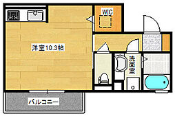 シャルール ワンルームの間取図画像