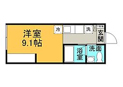 リバーノース海田 ワンルームの間取図画像