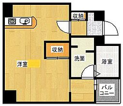 レガシィビル ワンルームの間取図画像