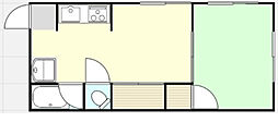 平和マンション 1LDKの間取図画像