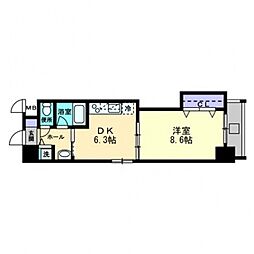 プレシャスK.H 1DKの間取図画像