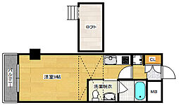 エクセリア舟入本町 ワンルームの間取図画像