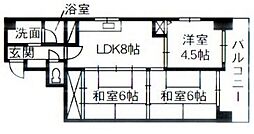 シャルム神田 3DKの間取図画像