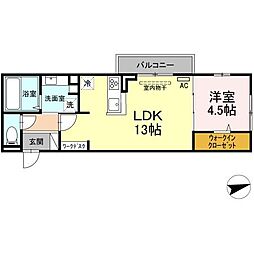 サニーサイド 1LDKの間取図画像