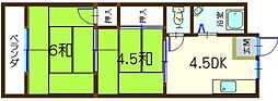 向井コーポ 2DKの間取図画像