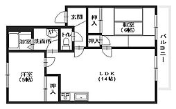 アピア中筋 2LDKの間取図画像