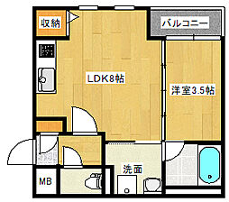 Branche宇品 ワンルームの間取図画像