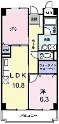 カーサ・グランデ 2LDKの間取図画像