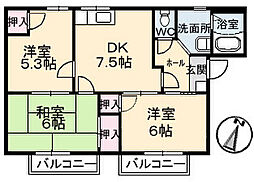 プランタン 3Kの間取図画像